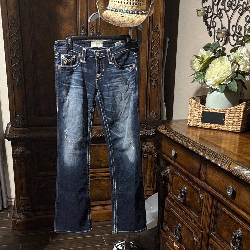 Big Star Dark Blue Boot Cut Jeans(buckle)